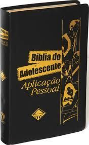 Biblia do Adolescente Aplicação Pessoal Luxo Preta com Indic